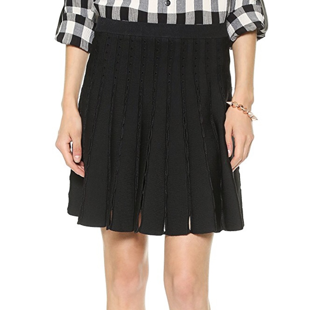 Alice + Olivia pleated cable knit skirt